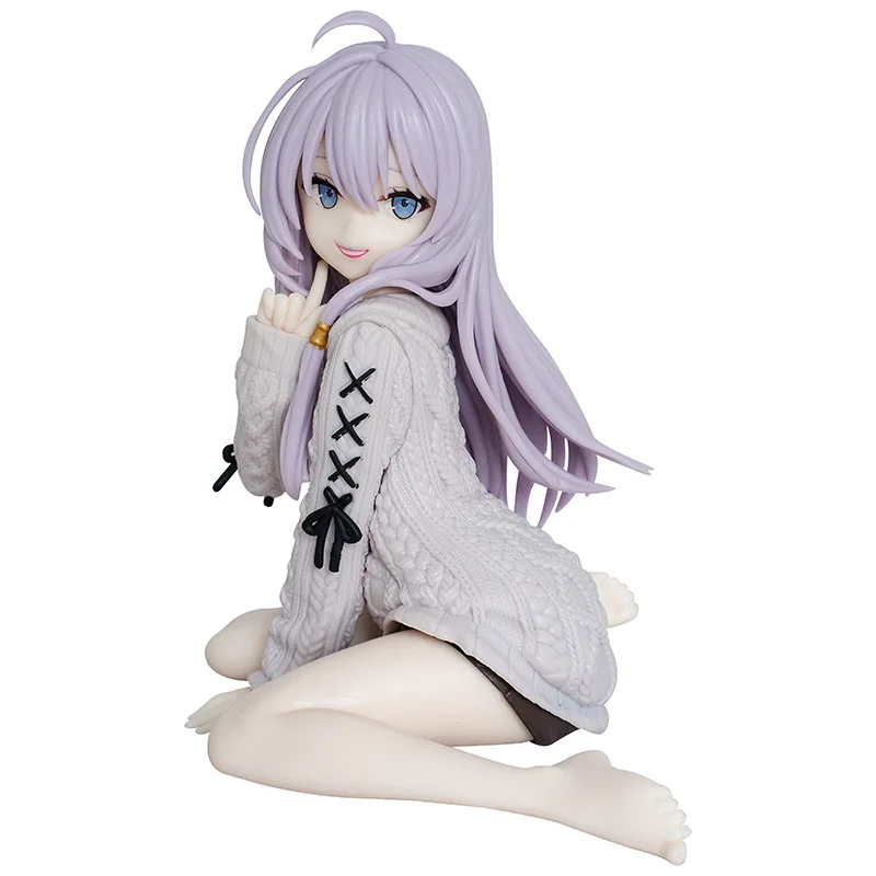 13CM The Journey of Elaina Anime Figure Knit Dress Witch Elaina Action Figure PVC Collection Model Doll Toys Gift