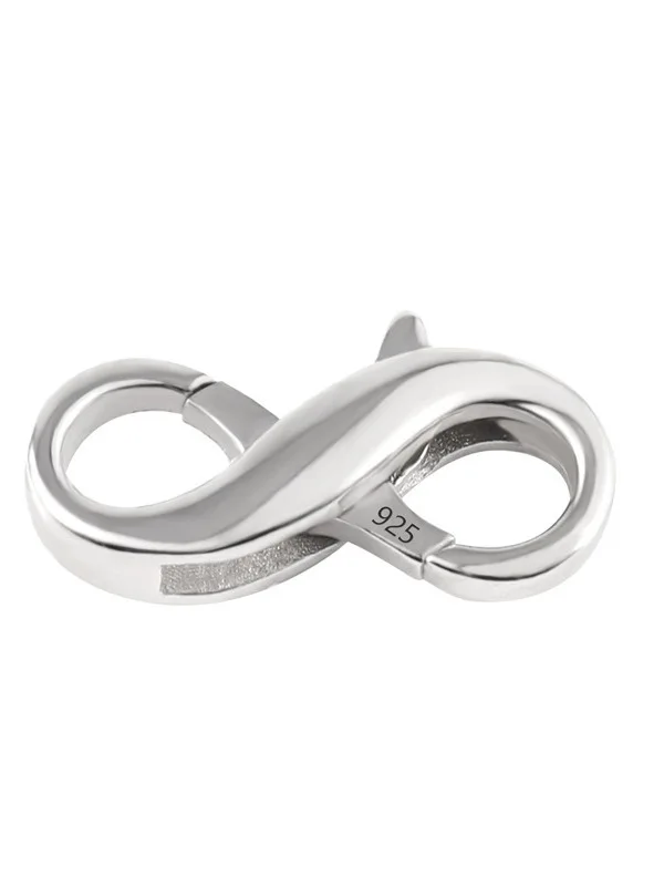 

S925 Pure Silver Spring Bule 8-aped Clasp Pearl Nelace Bracelet Connector Universal Lobster Clasp Faion Jewelry Acces...