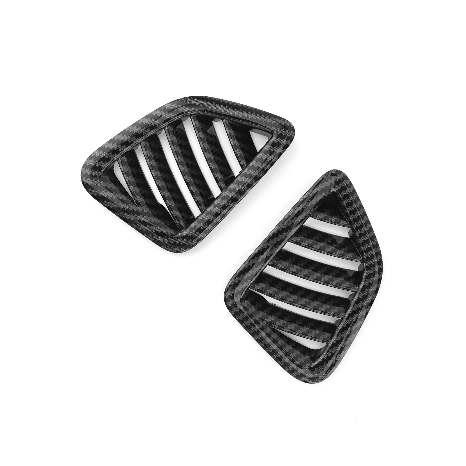 Carbon Fiber ABS Upper Air Outlet Cover Dashboard Side Defrost Vent Frame Trim For Kia Carnival KA4 2020 2021