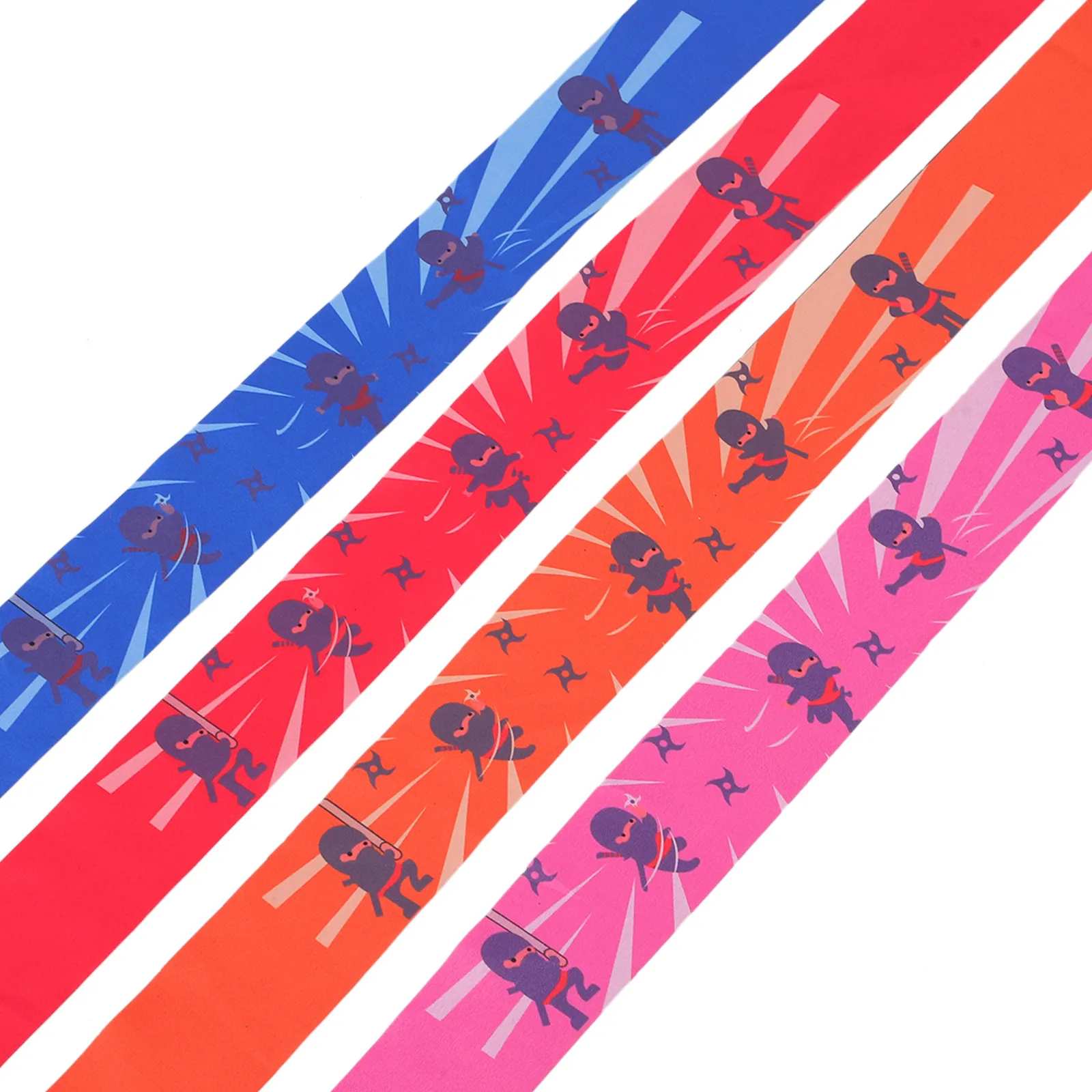 4Pcs Vibrant Kids Karate Headbands Ninja Cosplay Japanese Hachimaki Style for Taekwondo Sports Parties Reusable Machine Washable view 4