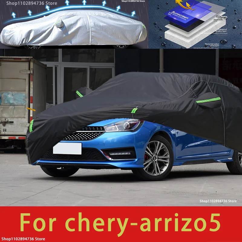 

For chery arrizo5 fit Outdoor Protection Full Car Covers Snow Cover Sunshade Waterproof Dustproof Exterior black car cover