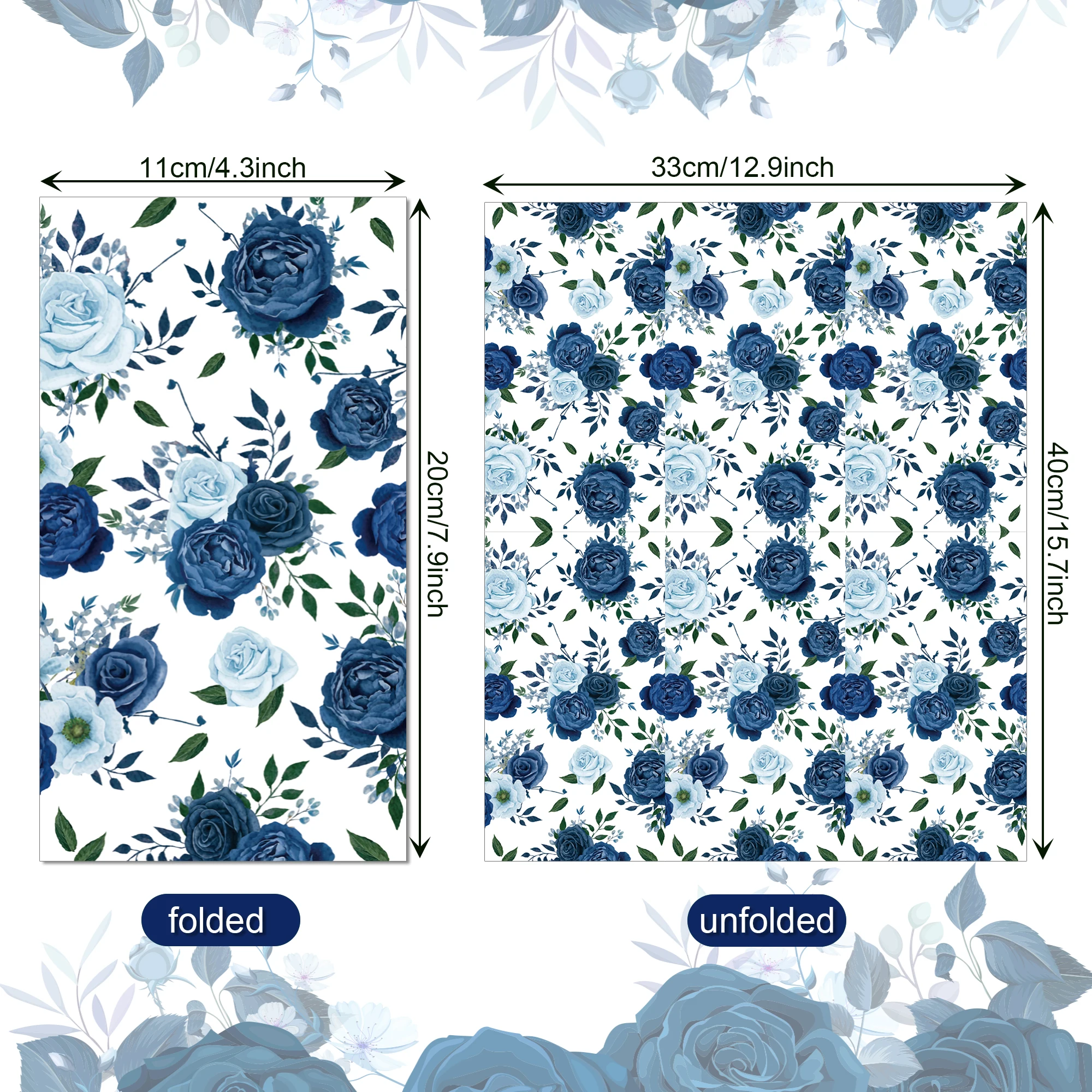 20 pçs vintage azul flores gua - Desk Setup Plants avaliação e preço