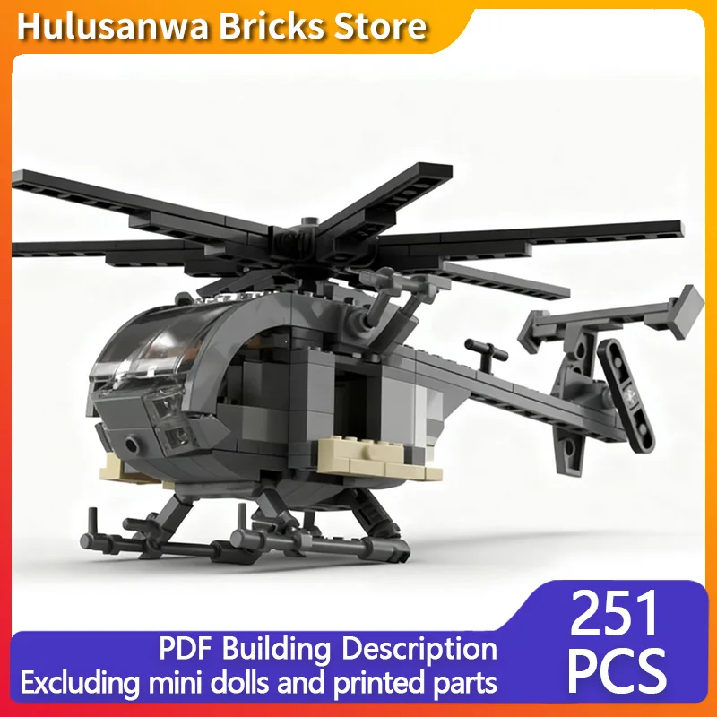 

MH-6 Little Bird Special Forces Model MOC Building Bricks War Equipment Modular Technology Gifts Holiday Assemble Children Toys
