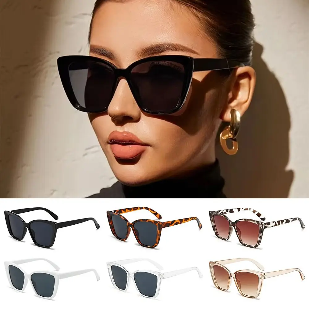 Trendy Street Shooting Cat Eye Sunglasses Photo Props Leopard Female Retro Shades UV400 Protection Eyewear for Women