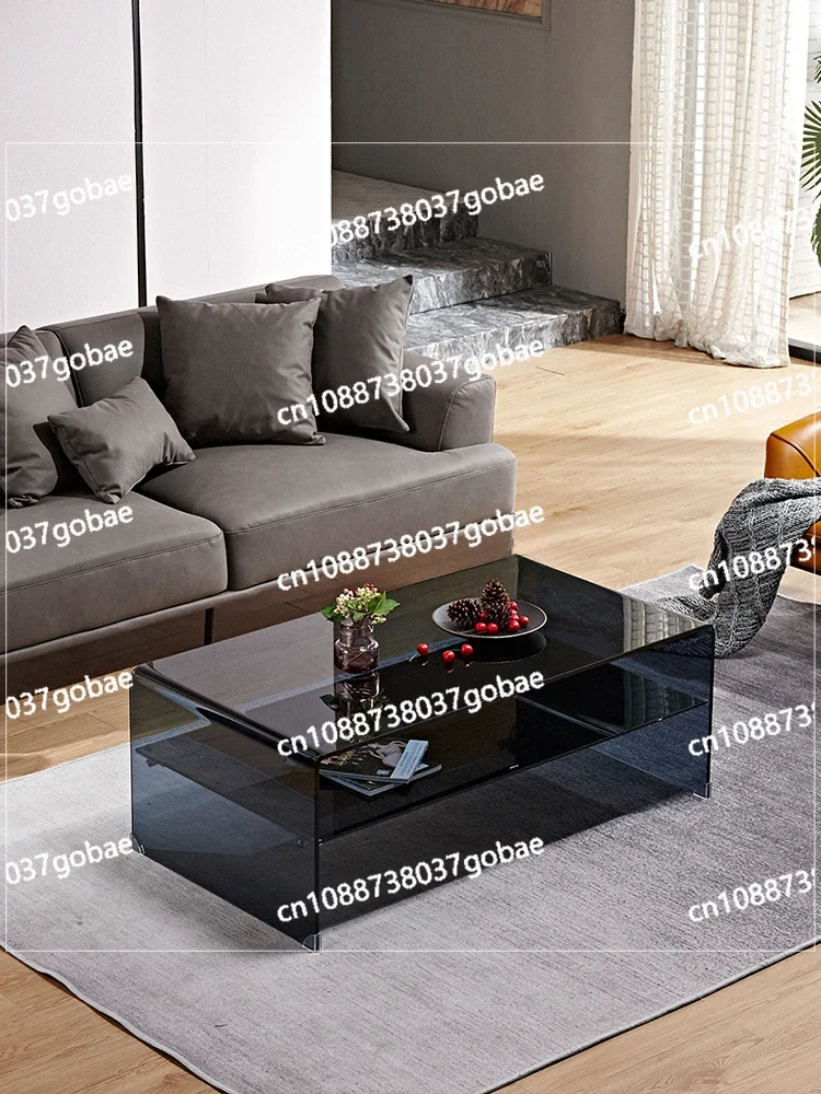 Rectangular Glass Tea Table Simple Modern Small Apartment Storage Tea Table