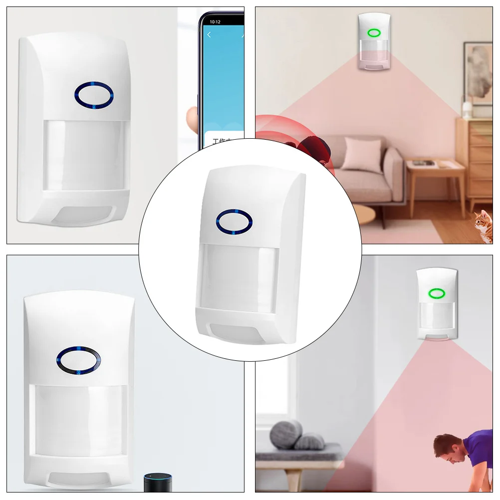 1 pz cicalino di allarme a infrarossi durevole sicurezza domestica intelligente compatto leggero sensibilità regolabile acustico