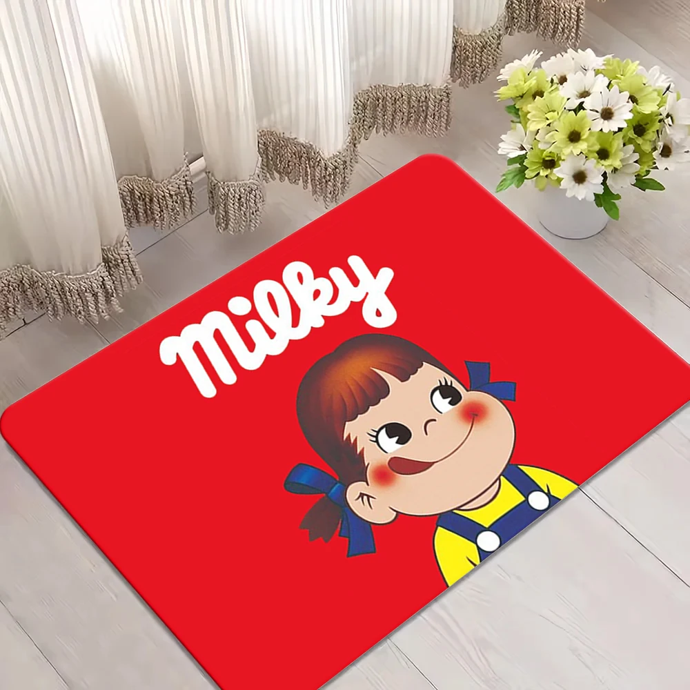 

F-Fujiya Milky Peko Chan Floor Mat Doormats Home Carpet Foot Bathroom Absorbent Anti-Slip Home Decor