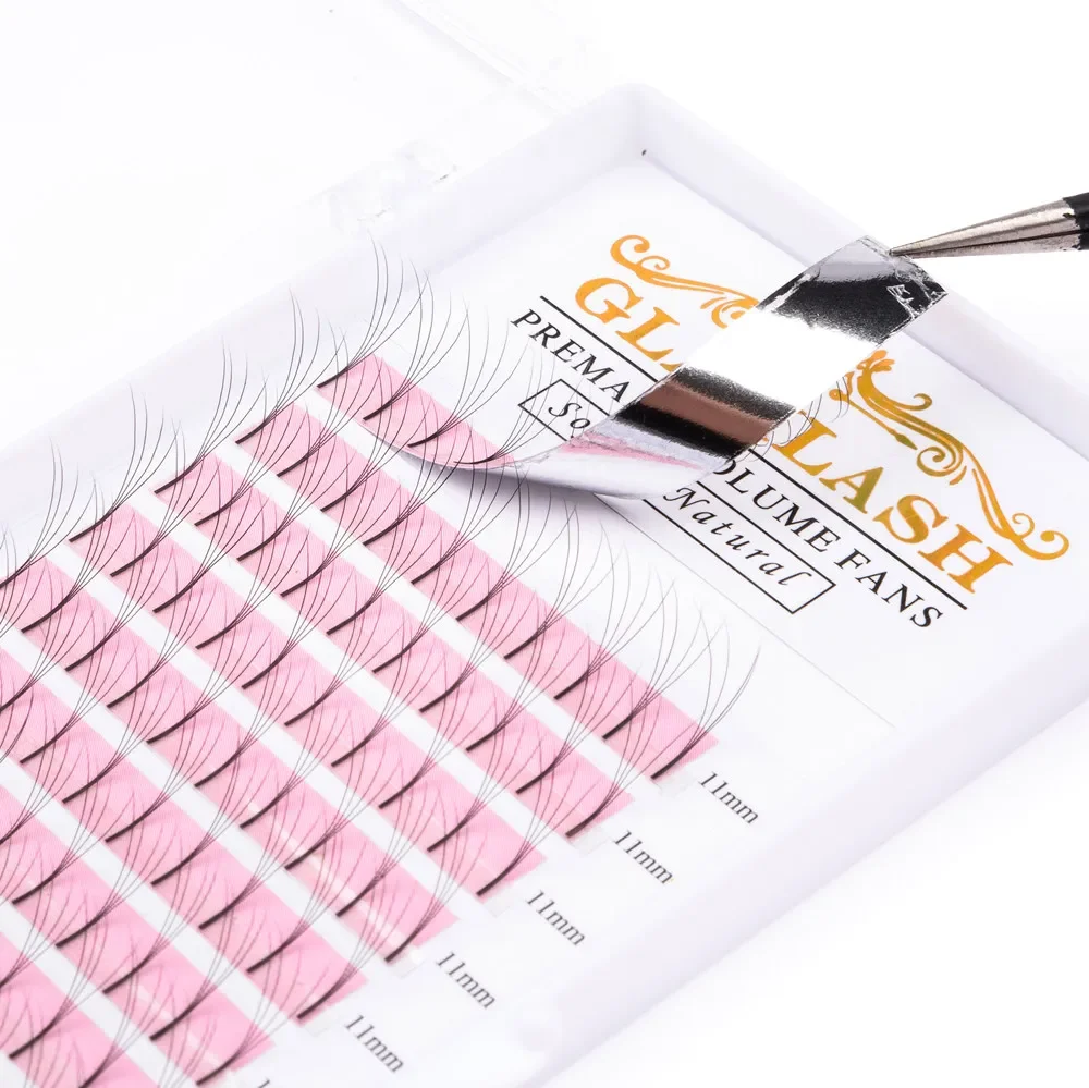 GLAMLASH 2D-6D premade volume fans Long Stem False Lashes Korea Silk Individual Eyelash Extension Handmade Natural Mink