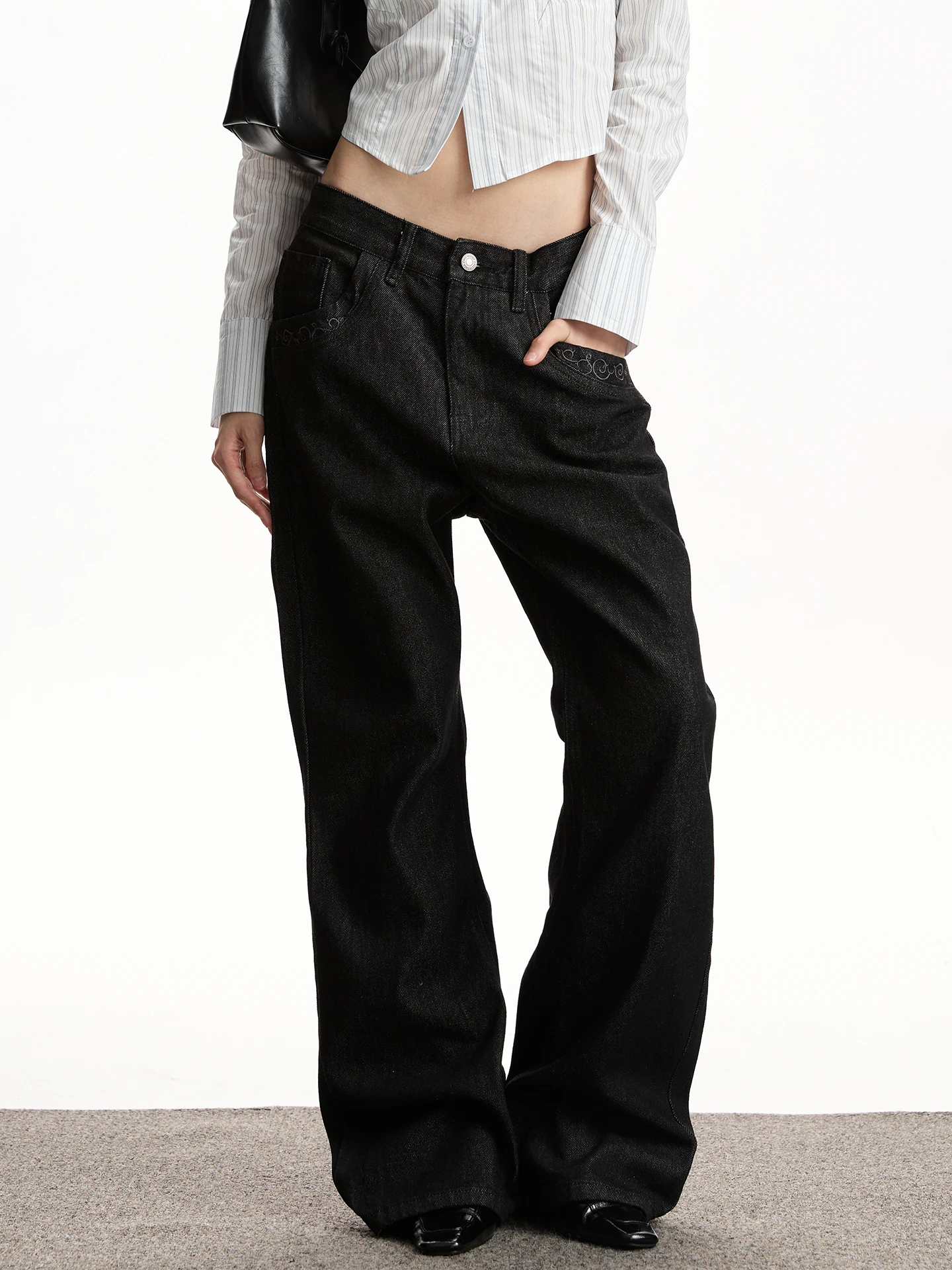 

НДС Американские утягивающие джинсы оригинального цвета, женские прямые брюки с микро-расклешенями, универсальные длинные брюки высокого класса