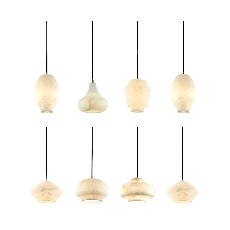 2024 Trendy Marble Collection LED Hanging Light Chandelier Lighting Suspension Luminaire Lampen For Living Room Kitchen Island