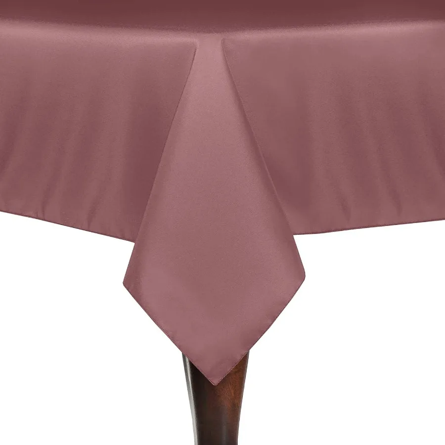 

3 Pack- 48 x 72-Inch Rectangular Polyester Linen Tablecloth, Mauve