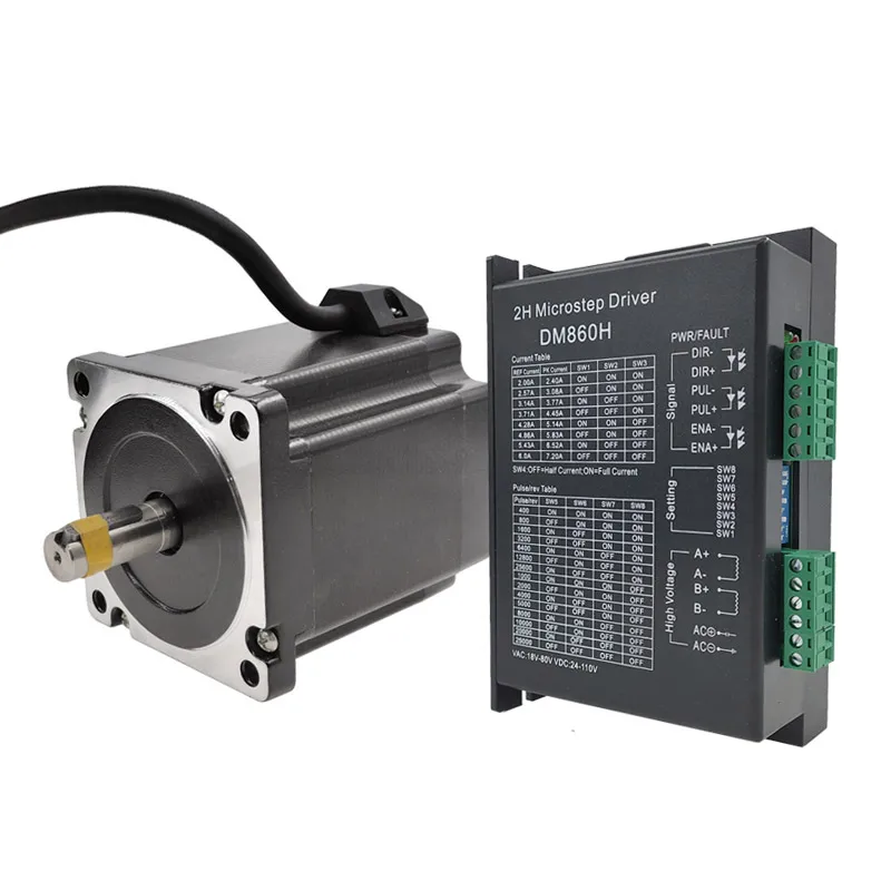 86 Silnik krokowy NEMA34 4.5Nm 6.5Nm 8.5Nm 12Nm 6.0A Silnik krokowy D14mm 2-fazowy do grawerki CNC Wysoki moment obrotowy 86BYG DM860H