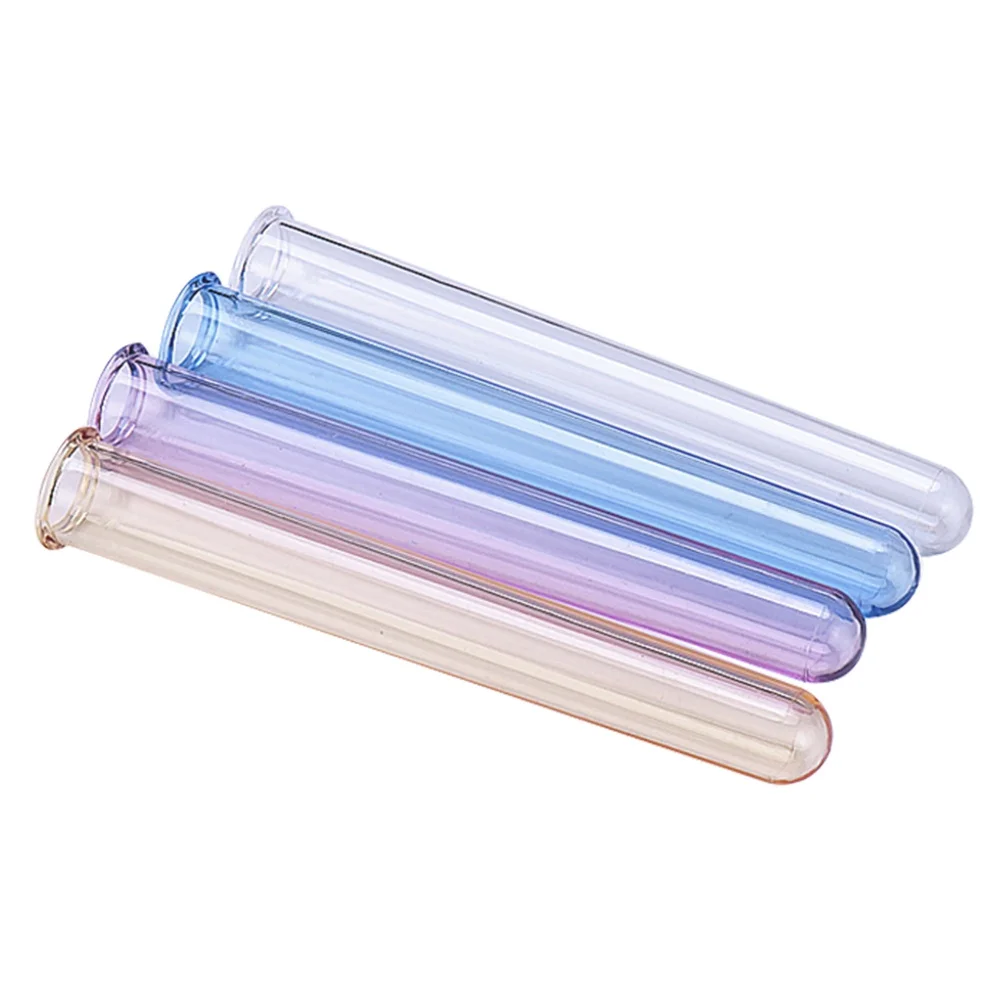 4pcs 12Cm Acrylic Test Tube Clear Plastic Round Bottom For Party Favors Wine Making Scientific Experiments Storage Teaching