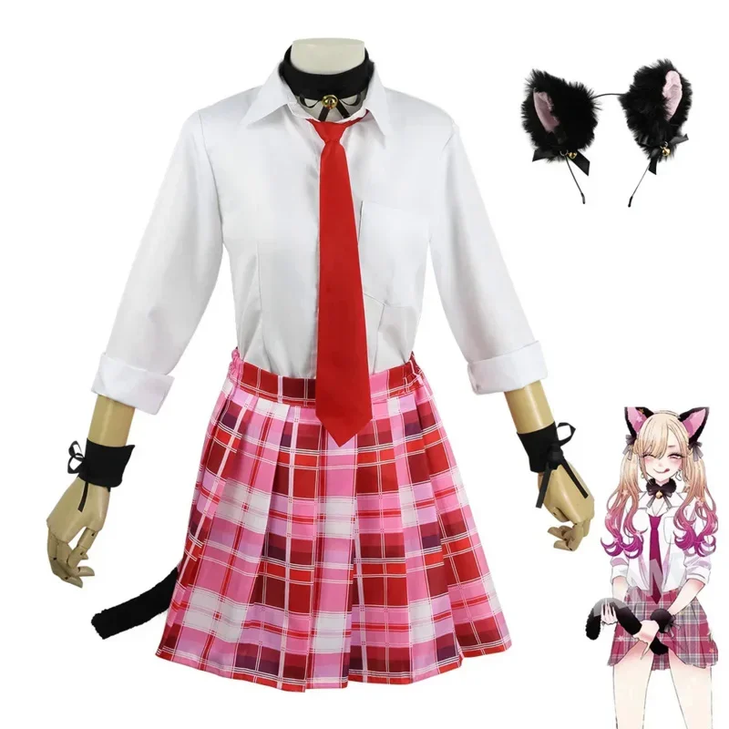 Marine Kitagawa Anime My Dress Up Darling Lolita Cat Girl JK Rock Outfits Cosplay Purim Karneval Party Kostüm Unif MN8