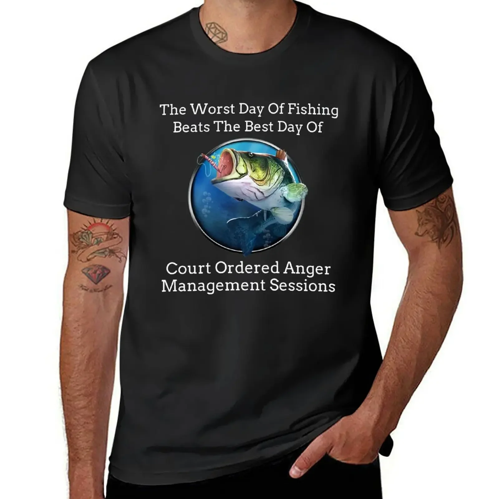 

The Worst Day Of Fishing Beats The Best Day Of Court Ordered Anger Management Sessions T-Shirt sweat plain white t shirts men