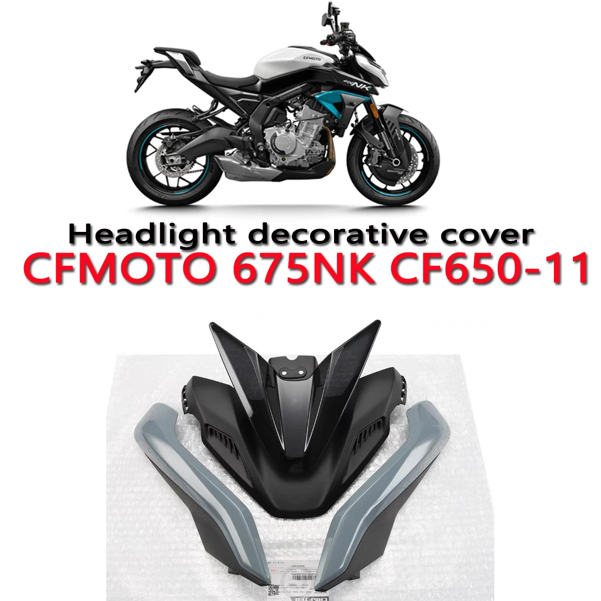 

Left and right upper decorative covers motorcycle headlights headlight cover guard plate Fit For CFMOTO 675NK 675-NK NK675 CF650
