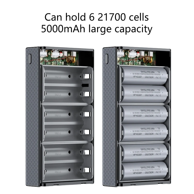 

Маленькие организаторы батареи 6x21700 DIY Power Case с быстрыми опорами для нескольких устройств, удобных для использования