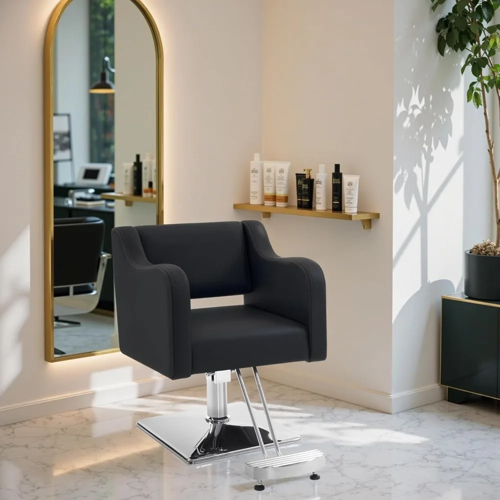

Classic Salon Chair for Hair Stylist, Hydraulic Barber Styling Chair, Beauty Salon Spa Equipment (Black)