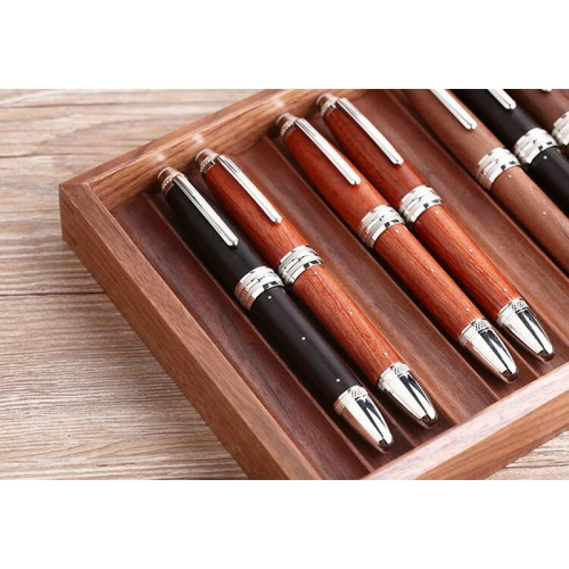 A+ Majohn M1000 Solid Wood Fountain Pen Handmade Rivets Pearl Top BOCK Nib Ink Pen