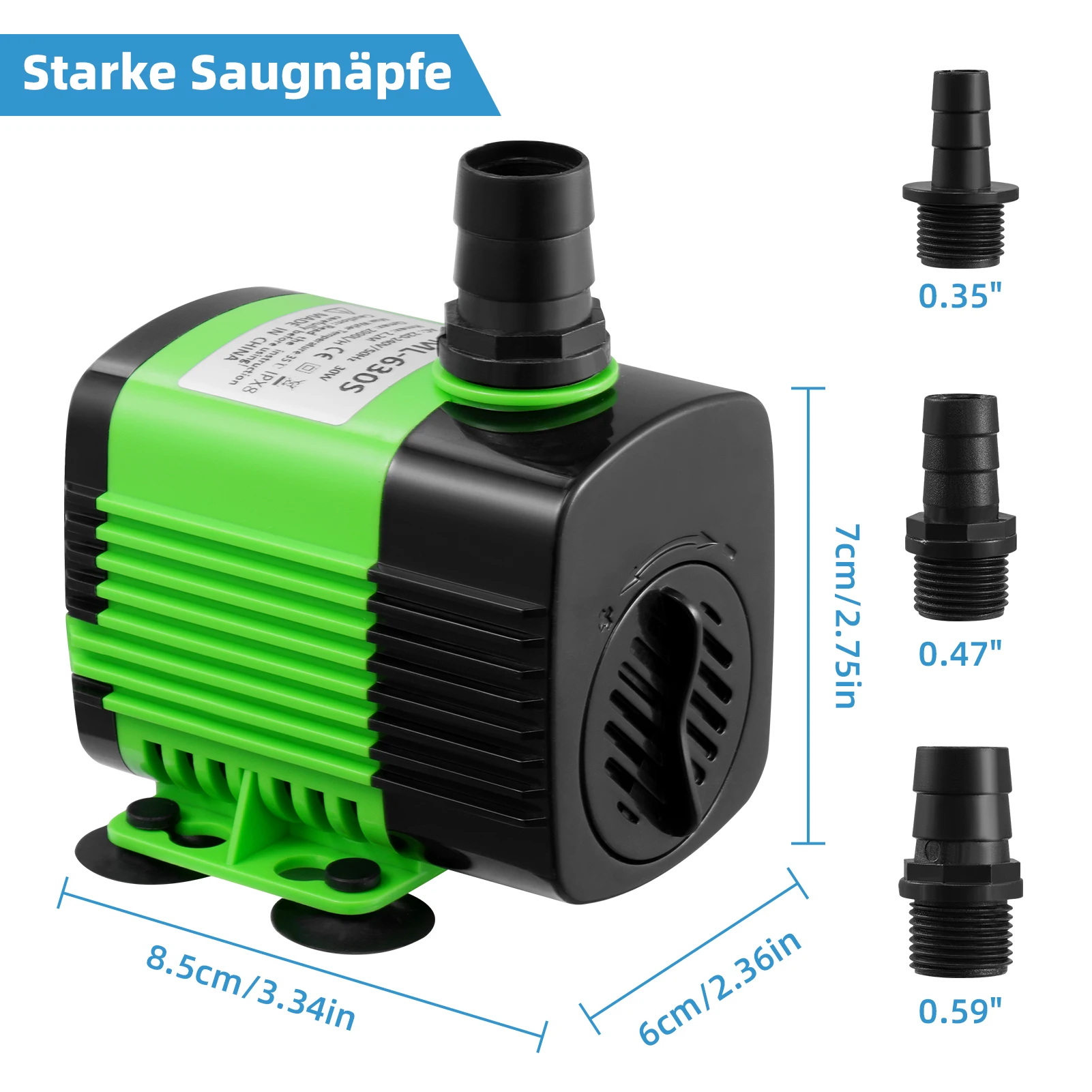 Ultra-Leise 20W 30W 40W Tauchpumpe mit Filter für Teich und Aquarium EU 220V-240V