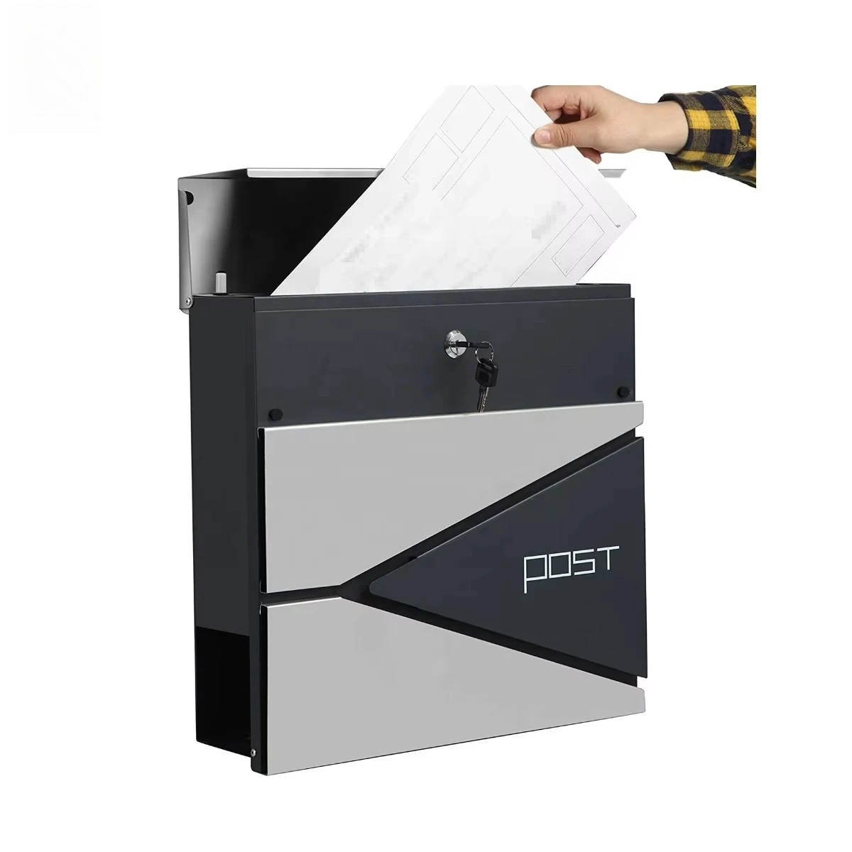 Custom Modern Outdoor Metal Letter Box American Post Wall Mount Waterproof Mail Box With Lockable Garden Apartment Office Use