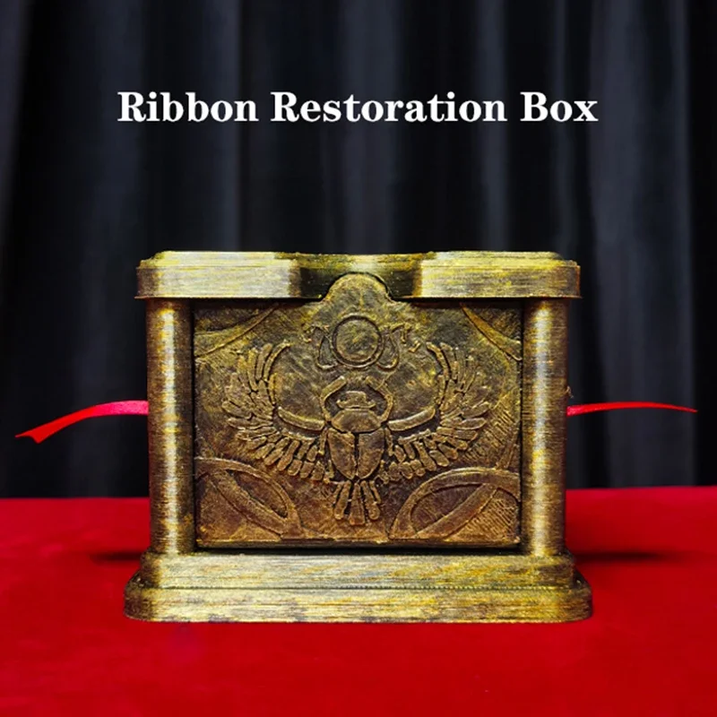 Ribbon Restoration Box Magic Tricks Cut and Restore Ribbon in a Vintage Box Visual Restoration Magia Close-up Illusions Gimmicks