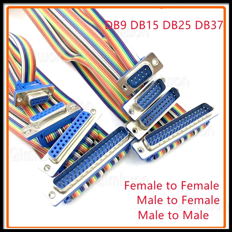 1pcs D-SUB DB9 DB15 DB25 DB37 DIDC 9 15 25 37Pin Male Female Cable D-SUD Serial Port Connector Adapter RS232 COM Extension Cable