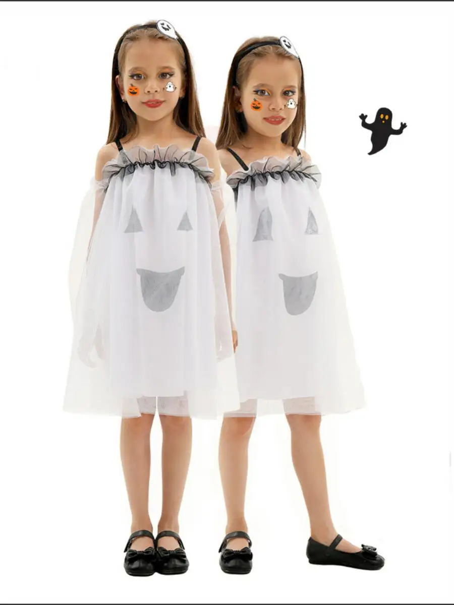 زي الهالوين للأطفال، طقم أداء مسرحي، فستان تنكري للفتيات، زي شبح، أداء مسرحي، مصنوع من ألياف البوليستر #2