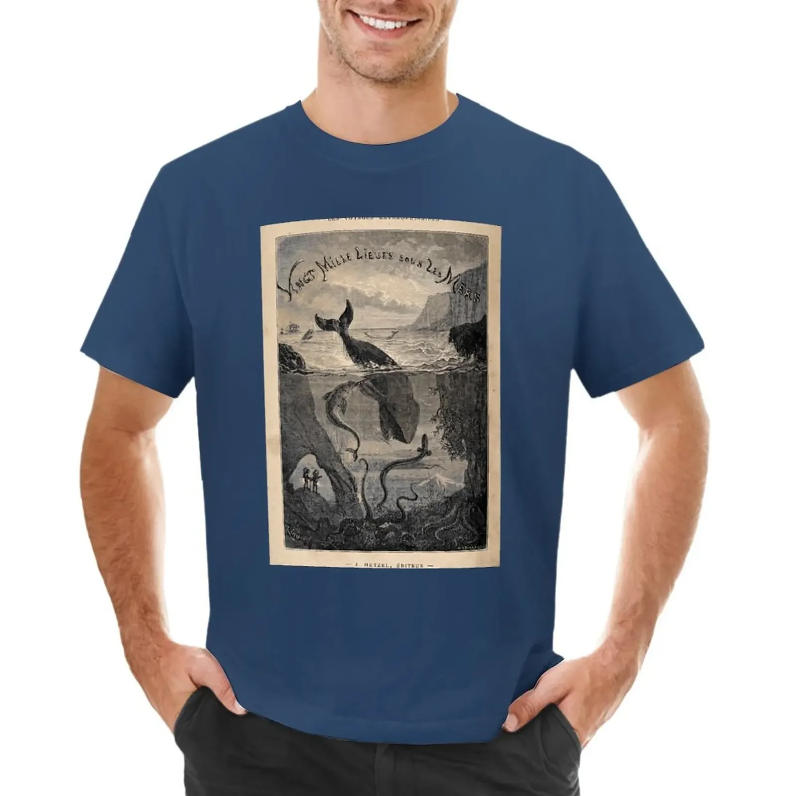 20,000 Leagues Under the Sea, Frontispiece 1871 T-Shirt quick drying oversizeds anime sweat shirts, men