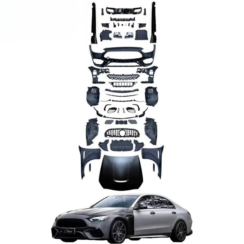 

Car Wide Body Kit for C Class W206 Upgrade C63s Original Wide Body Kits Car Front Rear Bumper With Grill