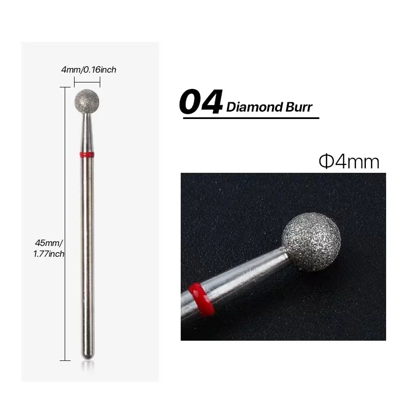 5 Pcs Diamond Milling Cutters For Manicure Carbide Nail Drill Bits Removing Dead Skin On The Edge Of The Nail Tool