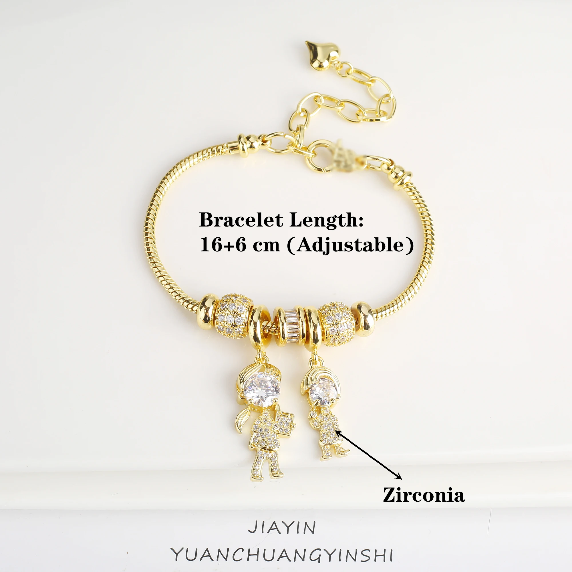 New Popular Boys Girls Character Theme Charms Snake Chain Bracelet For Women Inlaid Shiny Zircon Birthday Party Jewelry Gifts