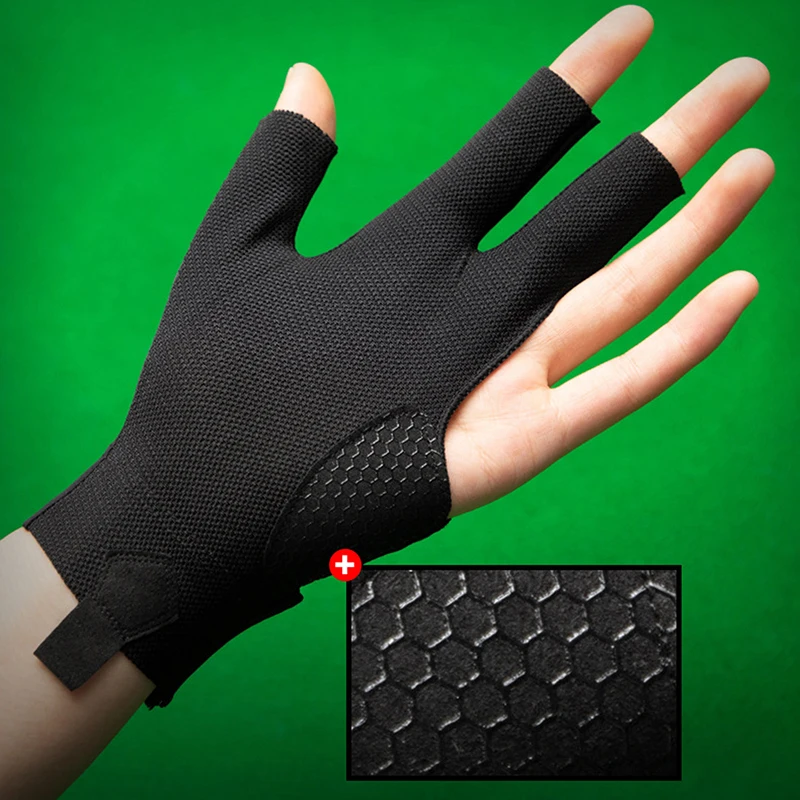 Billiards Glove Left Hand Three Finger Billiard Glove Non Slip Elasticity Billiard Training Gloves Accessories