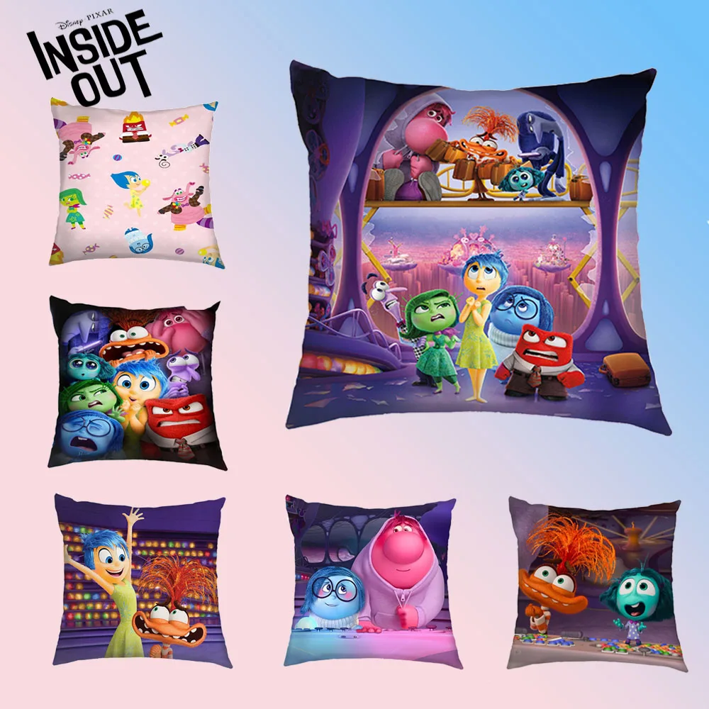 45x45cm Disney InsideOut 2 poszewka na poduszkę Kawaii Anime peryferyjna poszewka na poduszkę poszewka na poduszkę salon Sofa dekoracja sypialni w