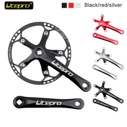 Litepro – manivelle de vélo pliante, trou carré, dents larges et étroites, 48/50/52/54/56/58T, simple disque