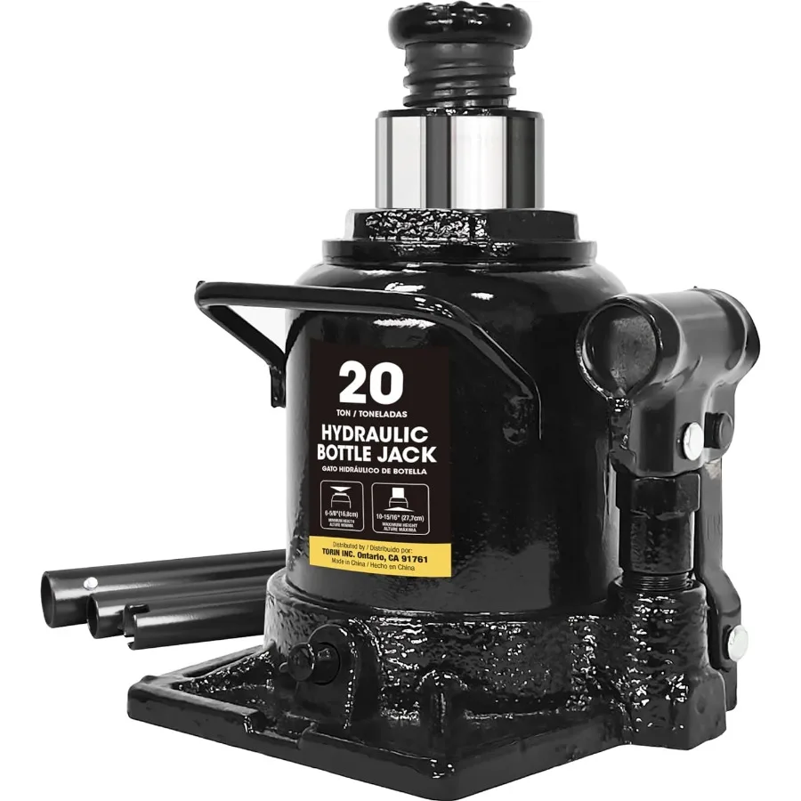 

БОЛЬШОЙ КРАСНЫЙ 20-тонный 40000 фунтов Torin Hydraulic Stubby Low Profile Автомобильный домкрат для бутылок для авторемонта и домашнего подъема Черный AT92007AB