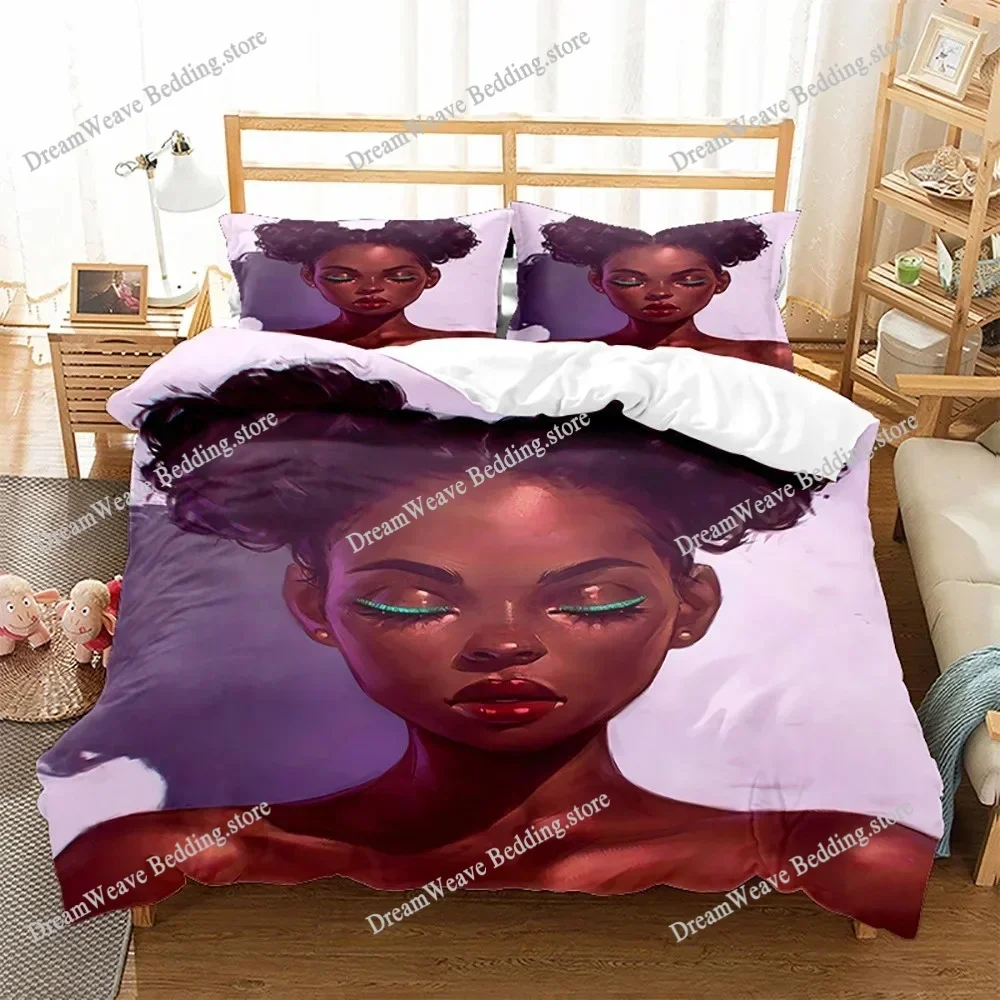 Bedding Decor Glasses Girl Bedding Set - Futuristic Cyberpunk Art Duvet Cover Set for Teens Bedroom with 2 PillowcasesFQH