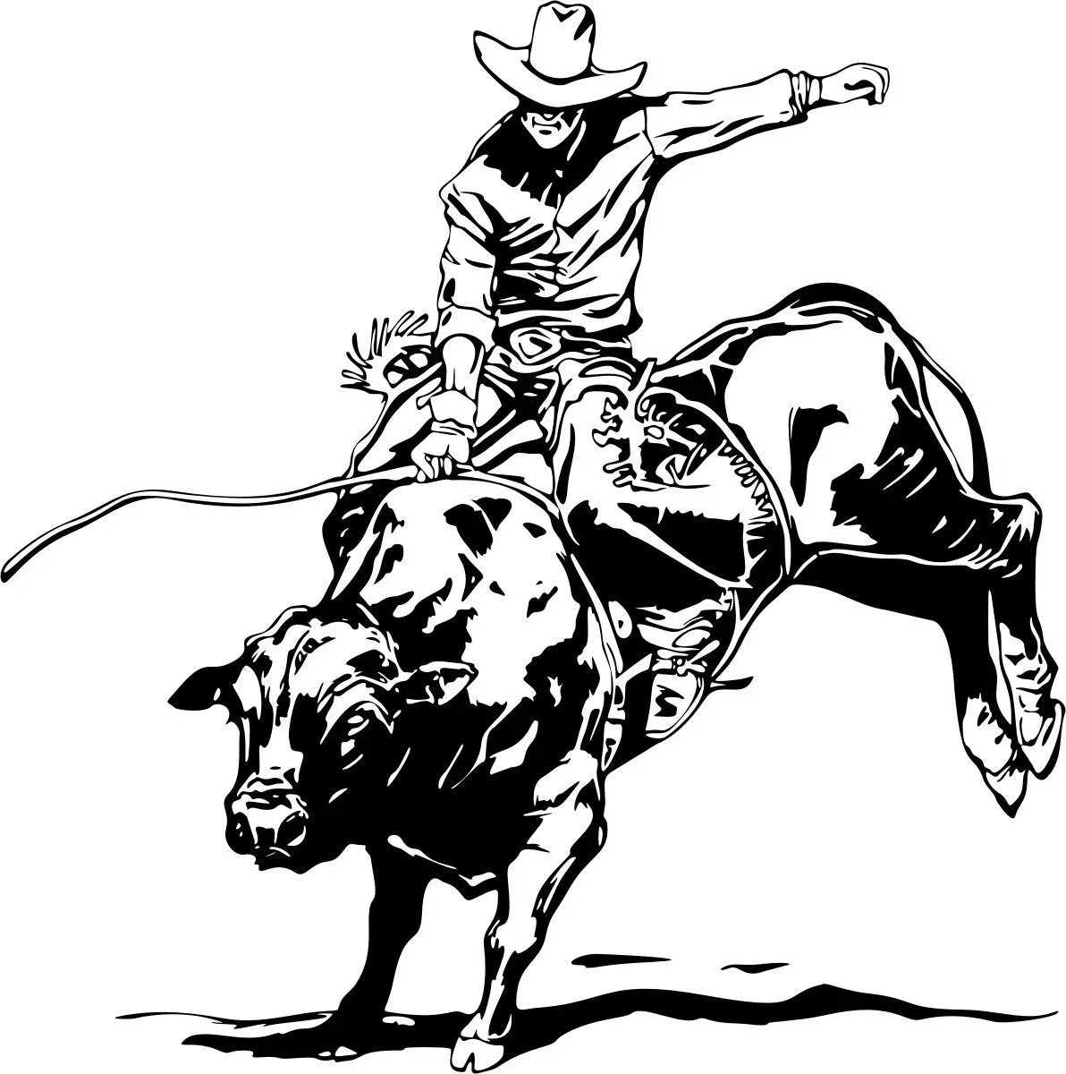 

For Bull Riding Decal #5 Western Rodeo Truck Window Stickers, Die Cut Vinyl Decal For Windows, Cars, Trucks, Tool Boxes, Laptops