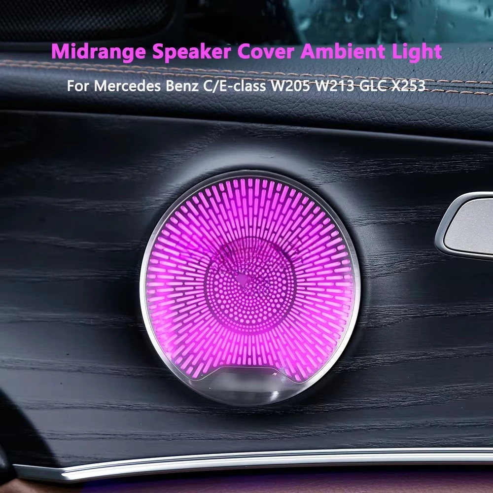 High Quality Luxury W205 Car Midrange Speaker Cover Ambient Light For Mercedes Benz C-Class 2015-2021 LED Horn Atmosphere Light