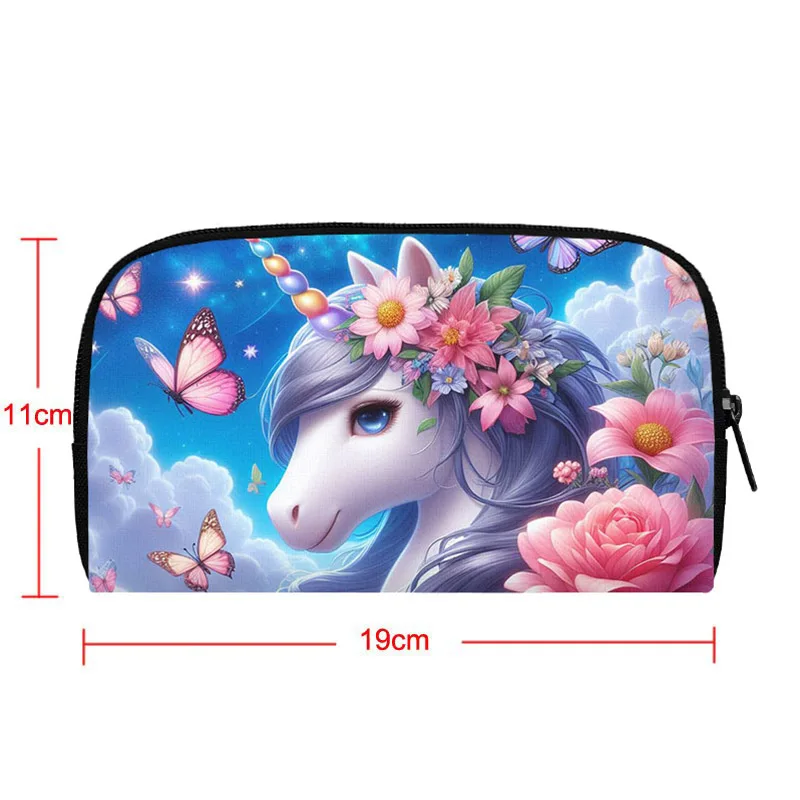 Cartoon 3D Unicorn Wallets Fantasy Unicorn Flower Girls Coin Money Bag Key Credit Card Holder Cute Pouch Long Wallet Clutch Gift