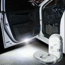 Lumière de porte de voiture à LED, intérieur de voiture, aste par USB, interrupteur magnétique sans fil, lampe de nuit, signal de porte de voiture, éclairage de bienvenue, 1-4 pièces