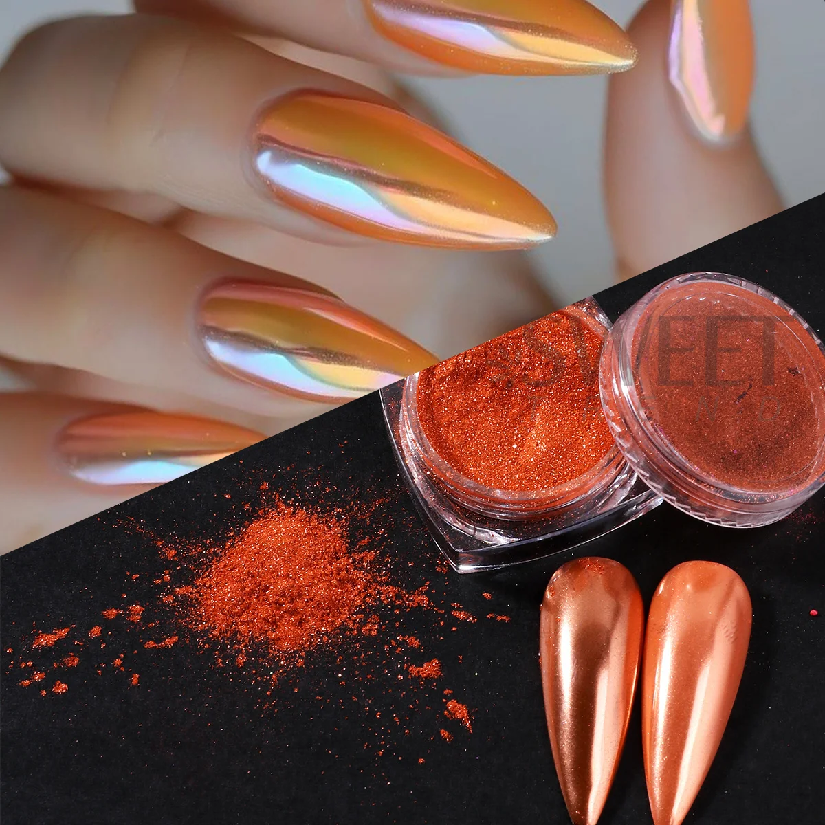 6pcs Silk White Magic Mirror Nail Glitter Powder Bright Colorful Metallic Rubbing Pigment DIY Chrome Dust Manicure Accessories