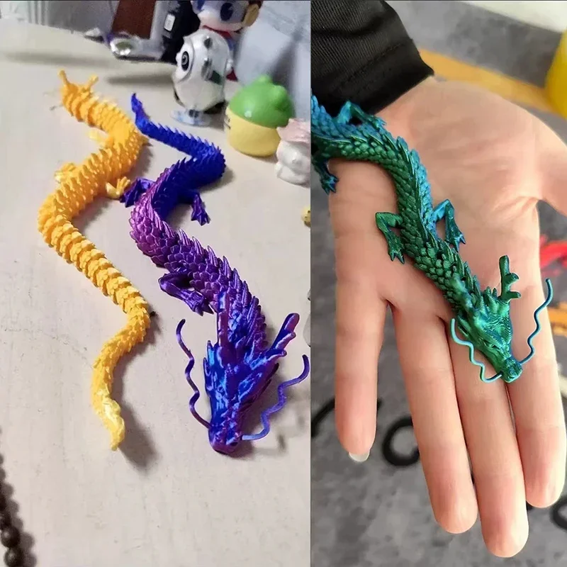 Free Swing Creative Handmade 3D Printing Chinese Dragon Decoration Handicrafts Dragon Toy Figurines & Miniatures