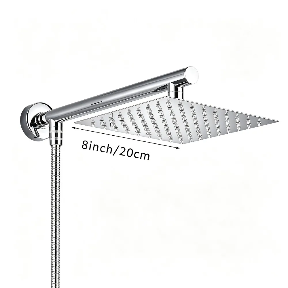 1 pc high-pressure shower head, square stainless steel shower top spray, providing a spa like experience even at home view 5