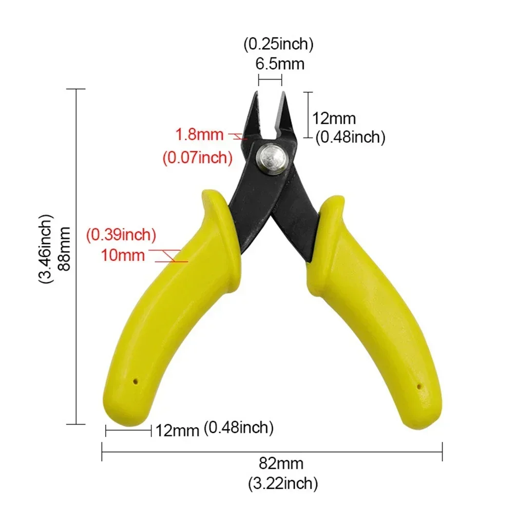 Alicate de 3.5 polegadas, ferramenta de montagem diy, aderência confortável, design ergonômico, lâmina de aço de alto carbono, alça de pvc, montagem para iniciantes