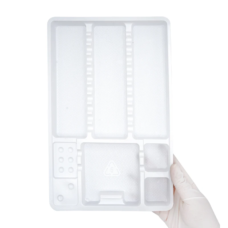 5pcs Disposable Dental Surgical Instrument Tray Plastic Segregated Small Large Box for Medical Surgical Instruments