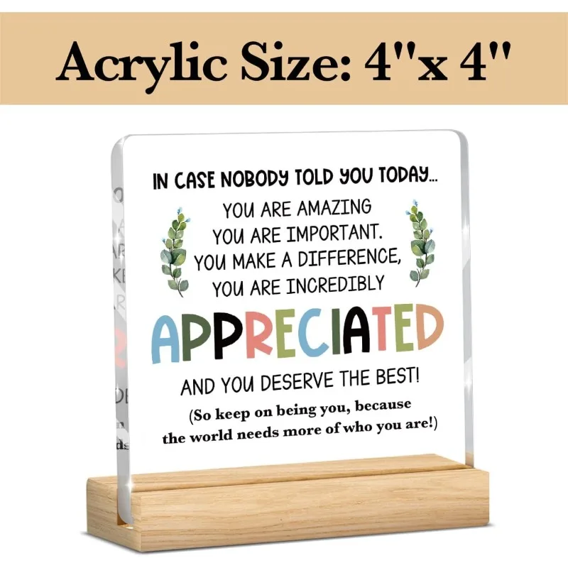 هدية تحفيزية في مكان العمل - لوحة مكتب أكريليك شفافة مع اقتباس ملهم، هدية تقدير للموظفين وزملاء العمل #2