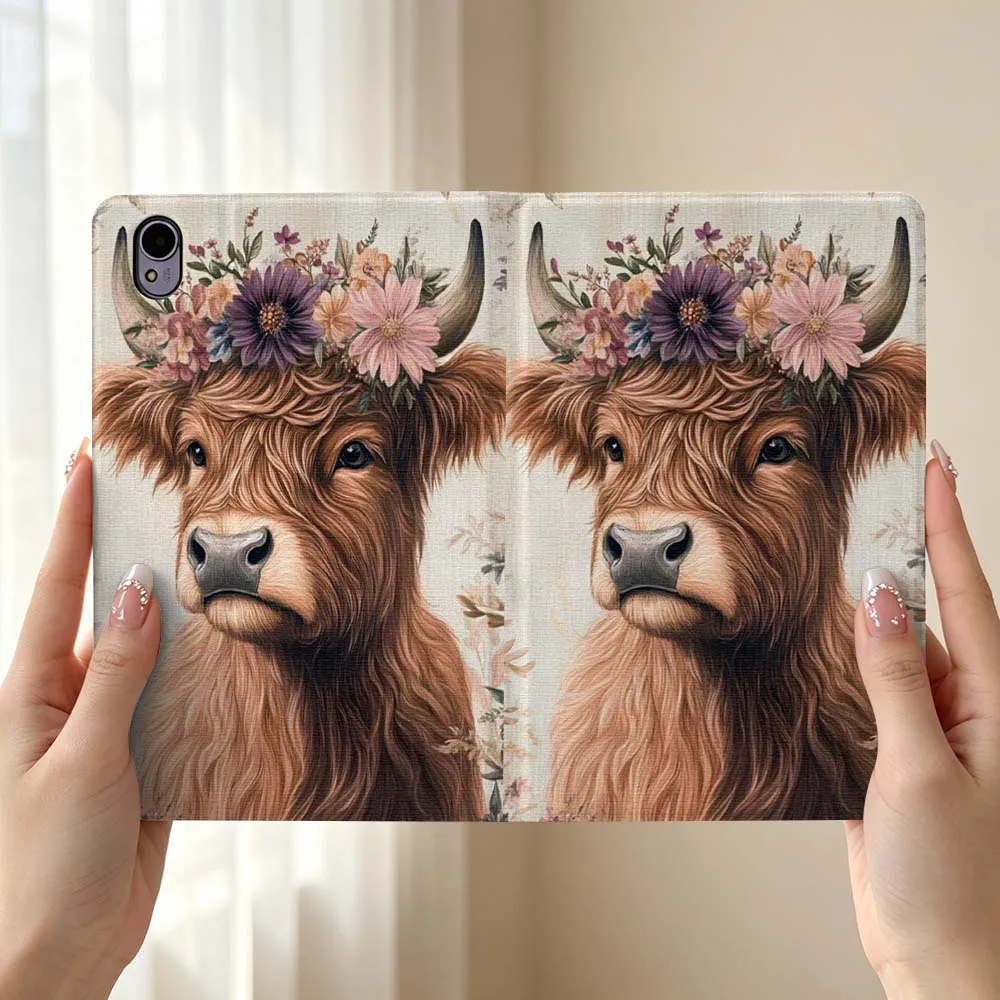Highland Cow Paint Popular For Huawei MediaPad MatePad Honor Pro V6 9 V8 X9 12 X 13.3 SE 11 11.5 Inch Tablet Case