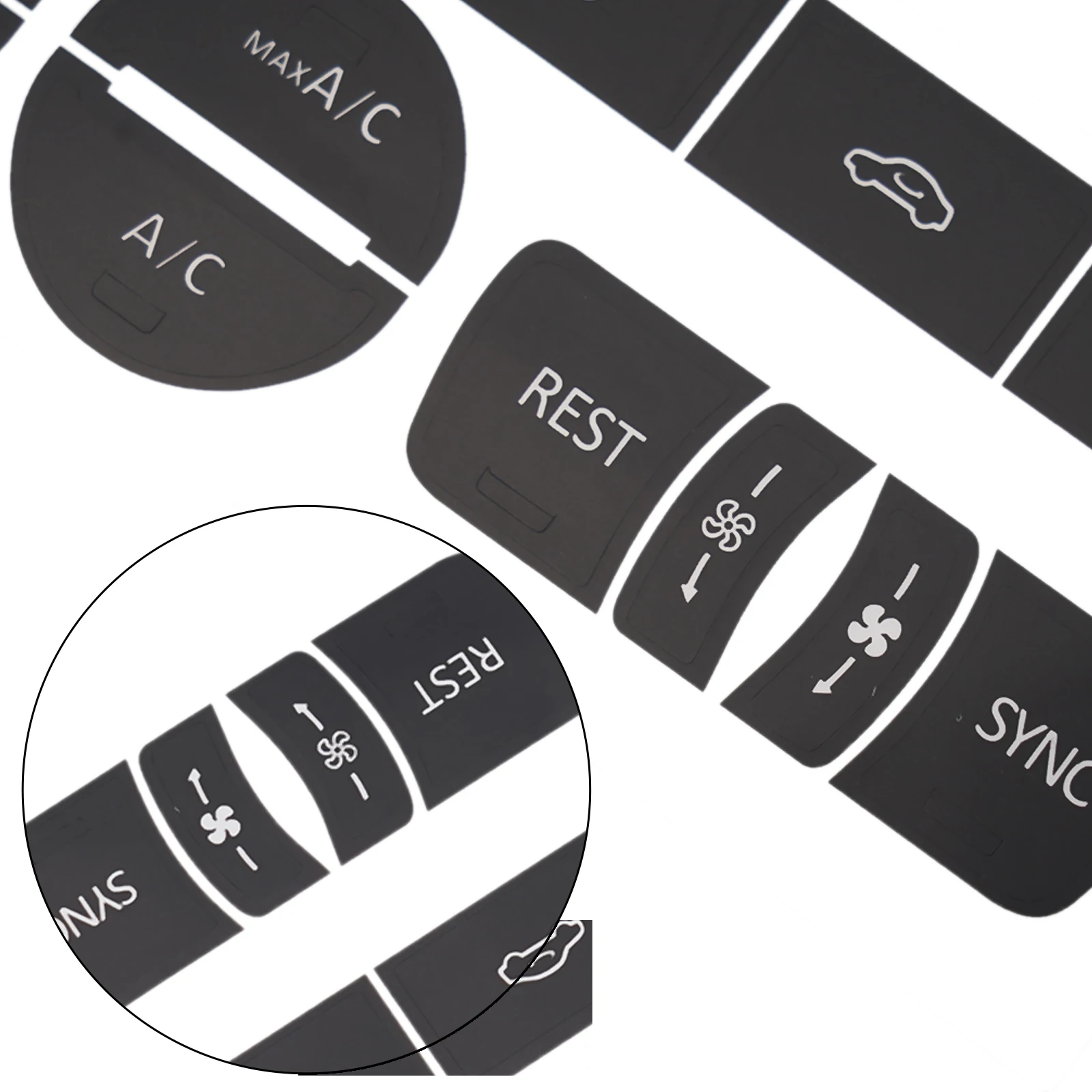 

For TOURAN 2016-2018 A/C Control Sticker Button Repair Decal Replacement Accessories Black High Grade Vinyl Parts