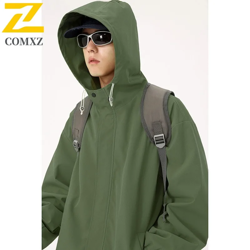 

COMXZ куртки унисекс с воротником с капюшоном, легкие пальто для кемпинга, высокая мода, комфортная осенняя куртка для кемпинга, мотоциклиста